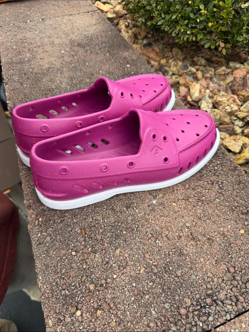 Sperry Kids Slip-On Water Shoes in Bright Pink with White Sole